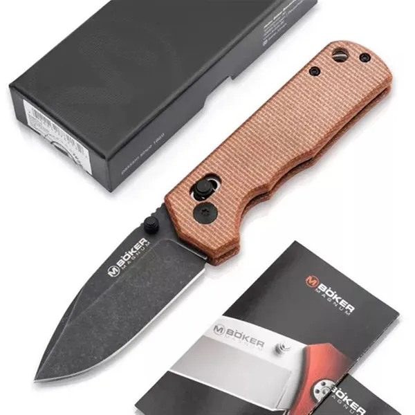 Coltello Rockstub Brown Micarta Boker 2