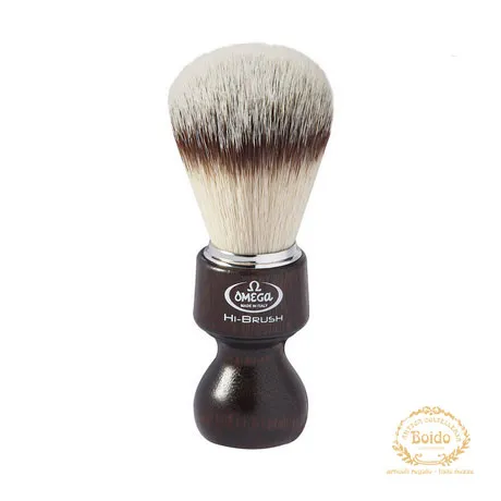 Pennello da barba in tasso sintetico manico legno 0146126 Omega