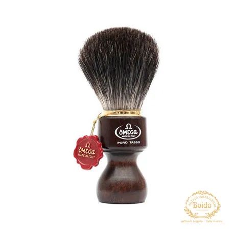 Pennello da barba in tasso manico legno 6126 Omega