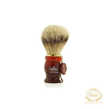Pennello da barba in tasso manico resina di tartaruga 622 Omega