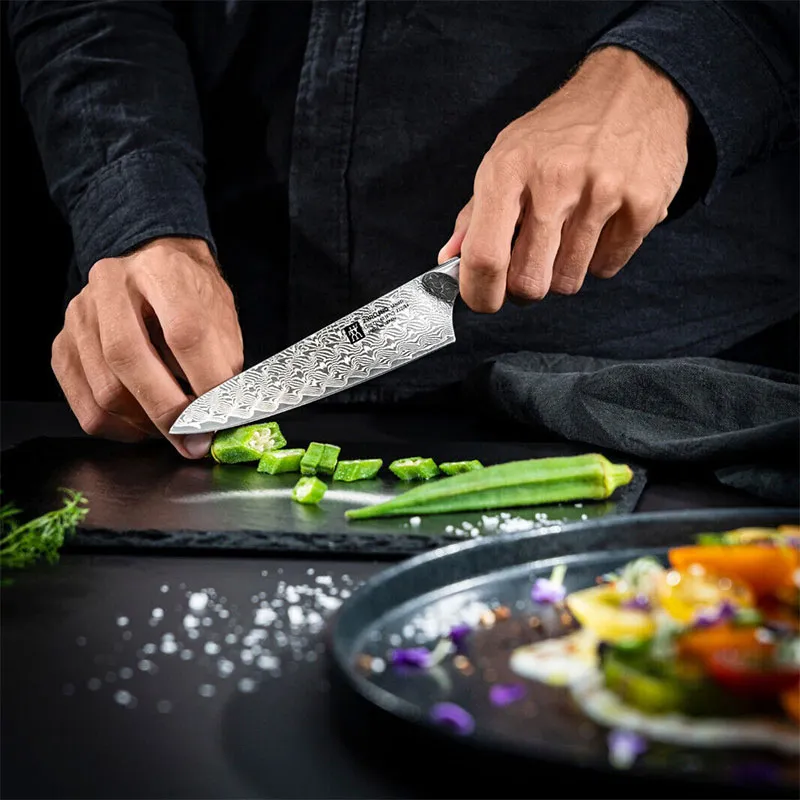Coltello Tanrei santoku in damasco Zwilling 3